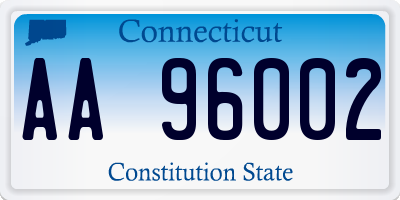 CT license plate AA96002