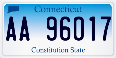 CT license plate AA96017