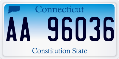 CT license plate AA96036