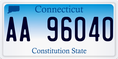 CT license plate AA96040