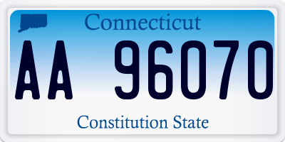 CT license plate AA96070