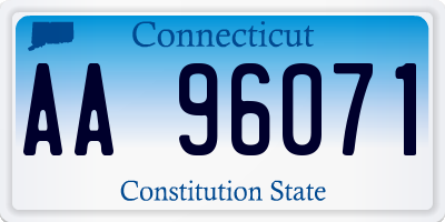 CT license plate AA96071