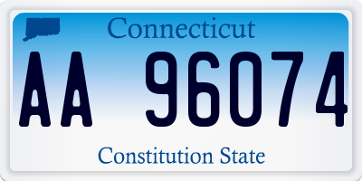 CT license plate AA96074