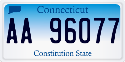 CT license plate AA96077