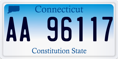 CT license plate AA96117