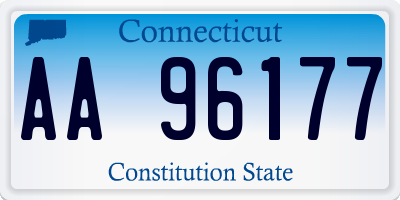 CT license plate AA96177