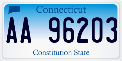 CT license plate AA96203