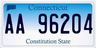CT license plate AA96204