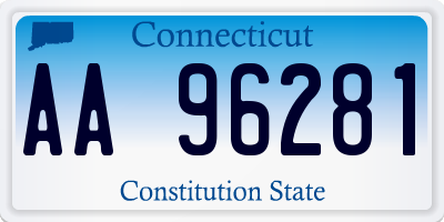 CT license plate AA96281