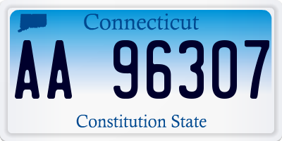 CT license plate AA96307