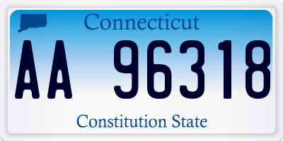 CT license plate AA96318