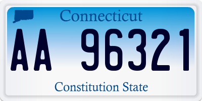 CT license plate AA96321