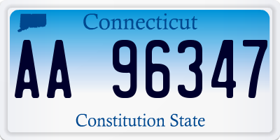 CT license plate AA96347