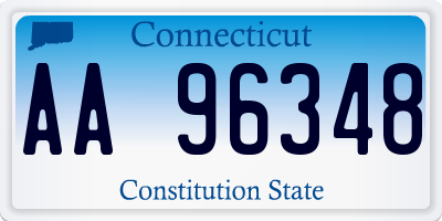 CT license plate AA96348