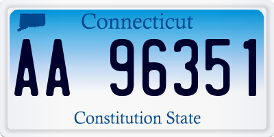 CT license plate AA96351