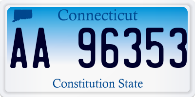 CT license plate AA96353