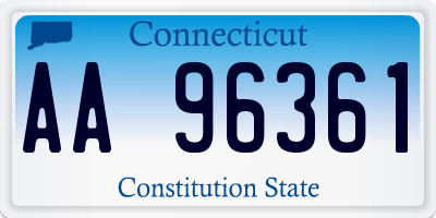 CT license plate AA96361
