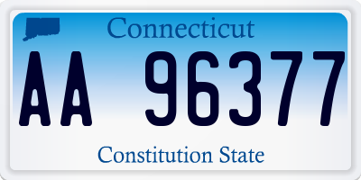 CT license plate AA96377