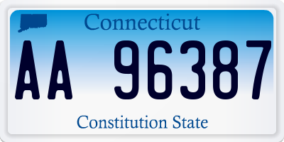 CT license plate AA96387