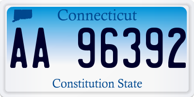 CT license plate AA96392