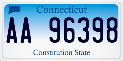 CT license plate AA96398