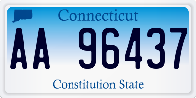 CT license plate AA96437