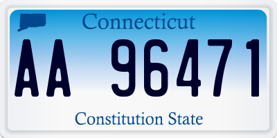 CT license plate AA96471