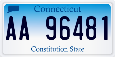 CT license plate AA96481