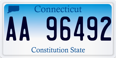 CT license plate AA96492