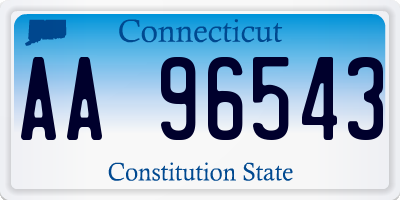 CT license plate AA96543