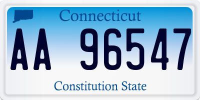 CT license plate AA96547