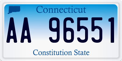 CT license plate AA96551