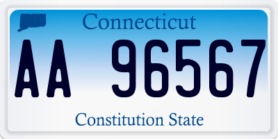 CT license plate AA96567