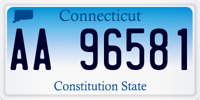 CT license plate AA96581