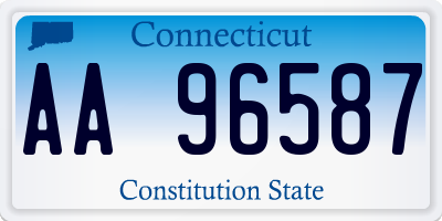 CT license plate AA96587