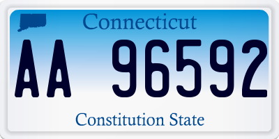 CT license plate AA96592