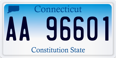 CT license plate AA96601