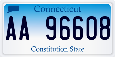 CT license plate AA96608