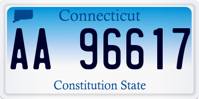 CT license plate AA96617