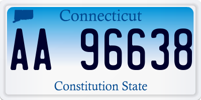 CT license plate AA96638