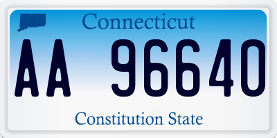 CT license plate AA96640