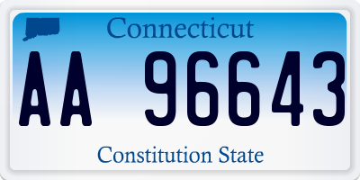 CT license plate AA96643