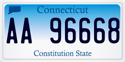 CT license plate AA96668
