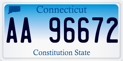 CT license plate AA96672