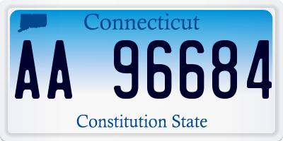 CT license plate AA96684
