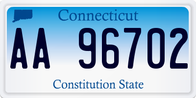 CT license plate AA96702