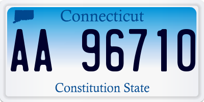 CT license plate AA96710