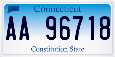 CT license plate AA96718