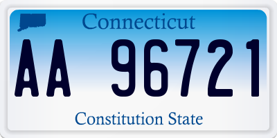 CT license plate AA96721