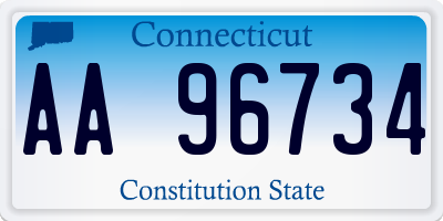 CT license plate AA96734